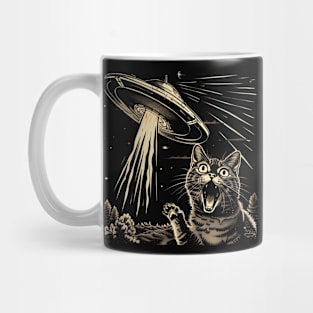 Shocked Cat and UFO Invasion Mug